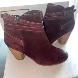 Burgundy Suede BP Booties size 6.5